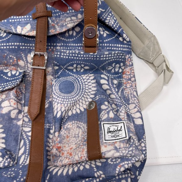 Herschel Supply Company, Backpack, Blue, coral, cream floral print. main image 7